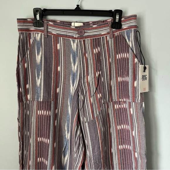 Urban Outfitters BDG Rae Linen Blend Bohemian Printed Cargo Pants Size 8 NWT - Picture 5 of 16
